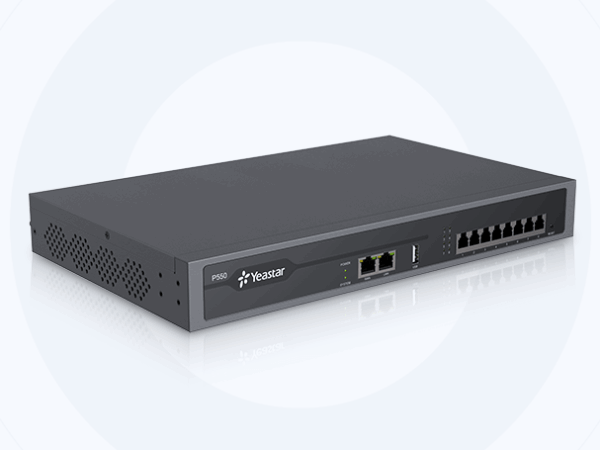 Yeastar P550 rear panel showing FXS, FXO and GSM ports